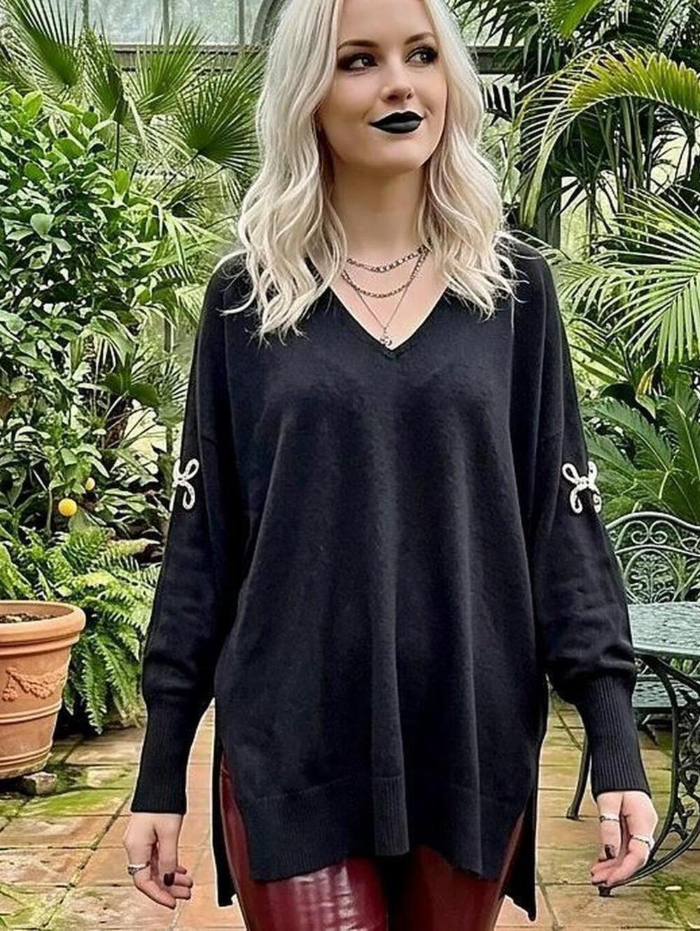 LIVY Women's Black and Grey Jumper